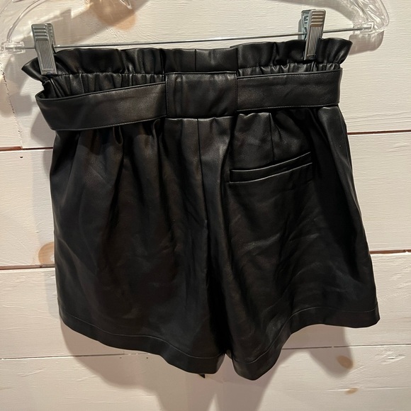 VICI paper bag faux leather shorts size small, tie waist, EUC, see photos - Picture 2 of 8